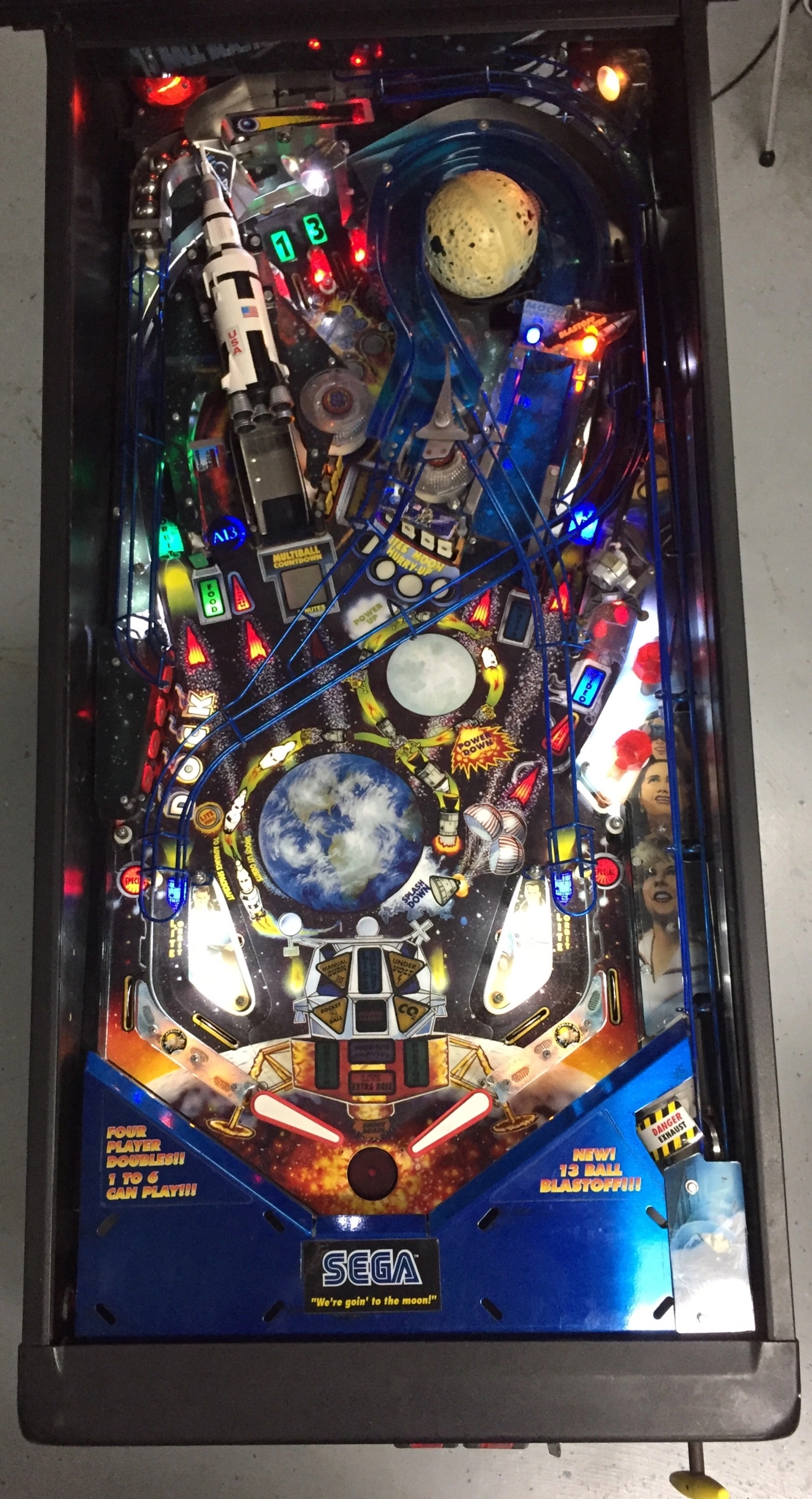 Apollo 13 Pinball Machine (1995) by Sega Pinball Inc. (US)