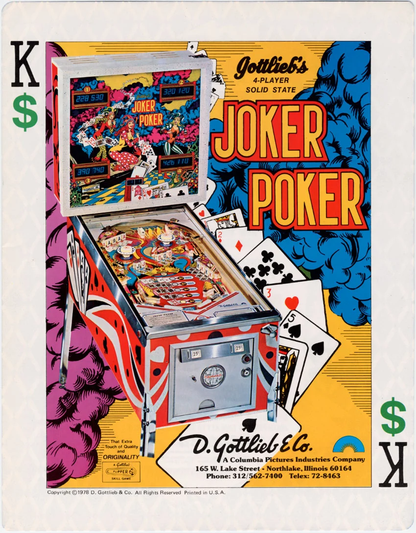 Joker Poker Pinball (1978) by Gottlieb