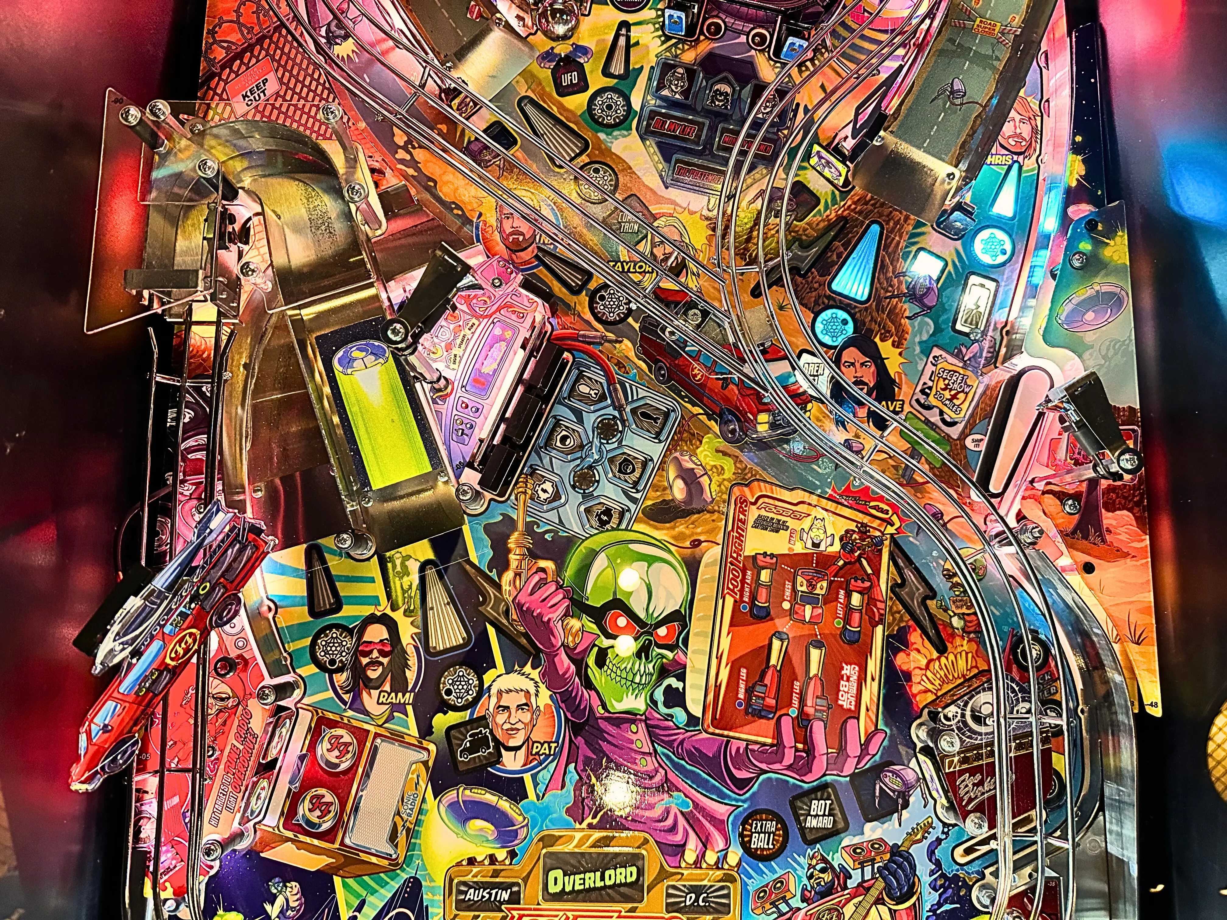 foo fighters pinball machines middle playfield closeup