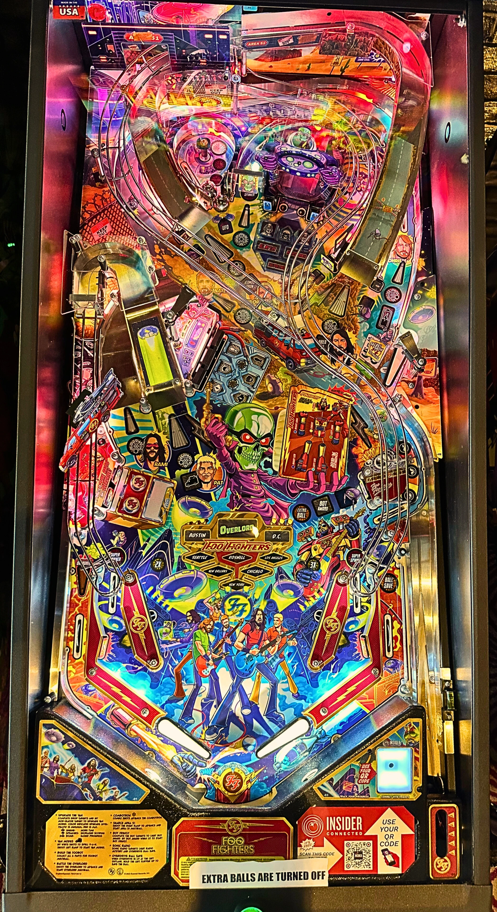foo fighters pinball machines playfield overview