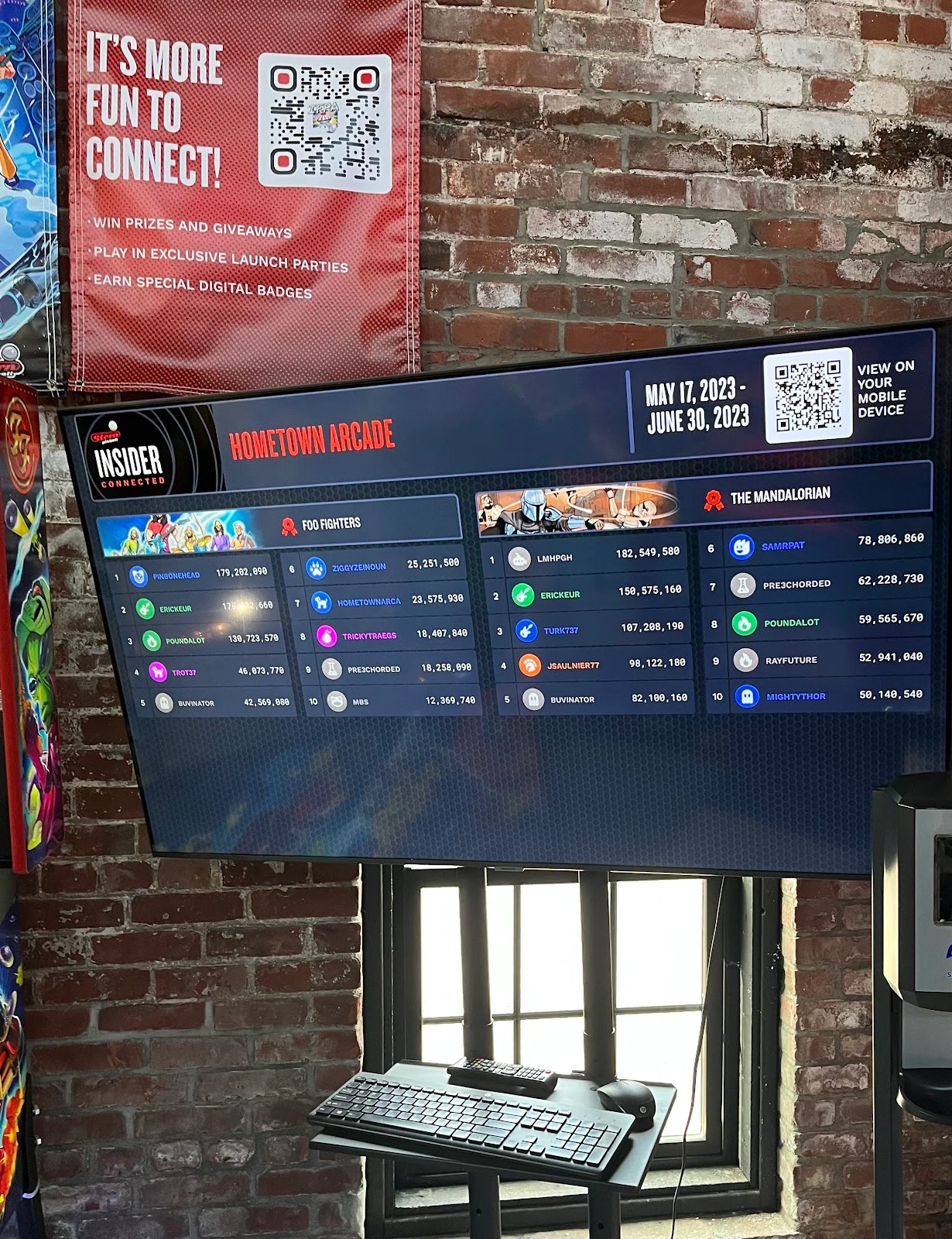 hometown arcade stern insider connected leaderboard display